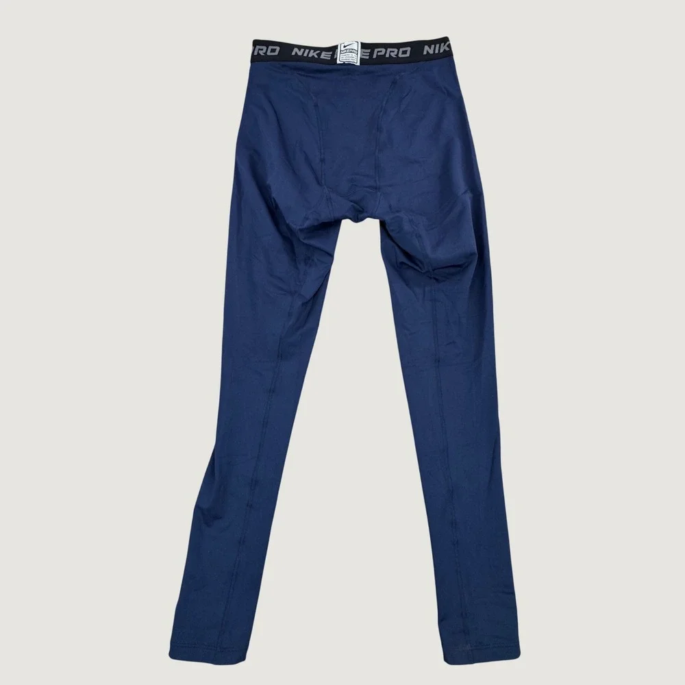Nike Pro Compression Stay Warm Mens Navy Blue Leggings 259864-419 L NEW